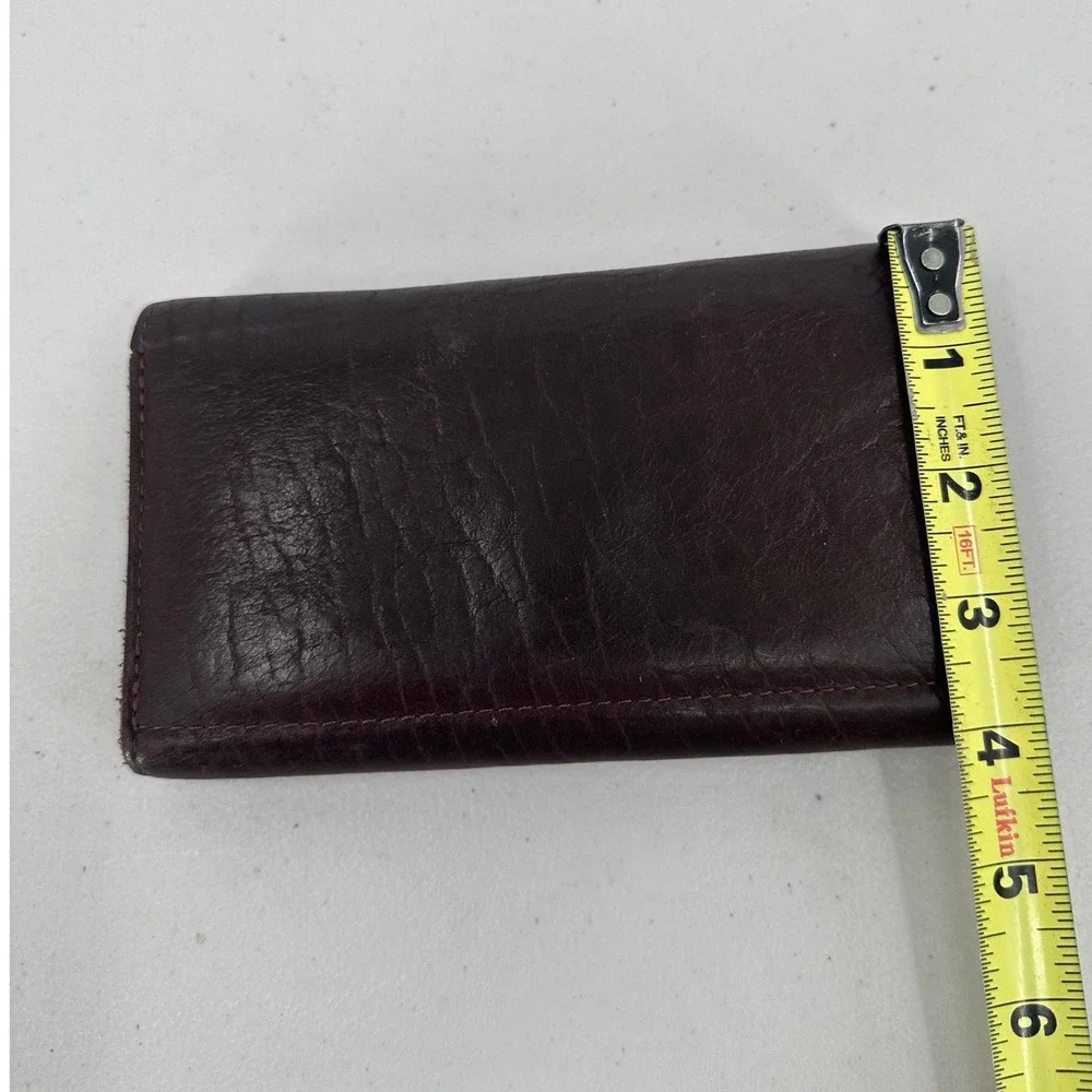 The‎ Buffalo Billfold Company Brown Leather Trifold Wallet Buffalo Nickel Snap